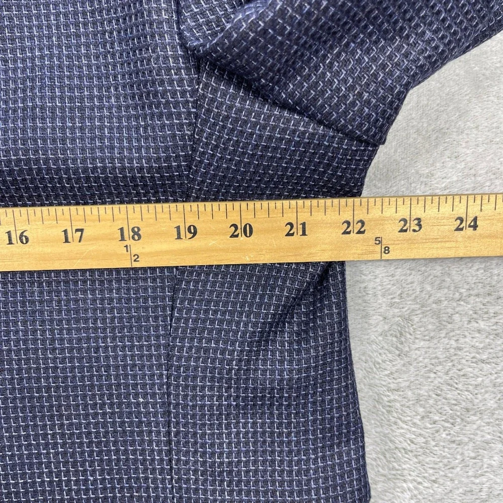 Joseph Abboud Sport Coat Mens 44R Navy Frank Vogel Micro Grid Silk Wool Blend